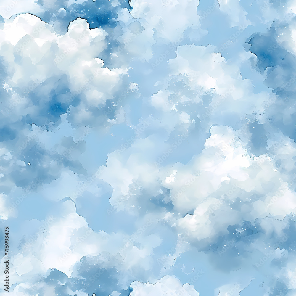 blue sky with clouds, seamless tile