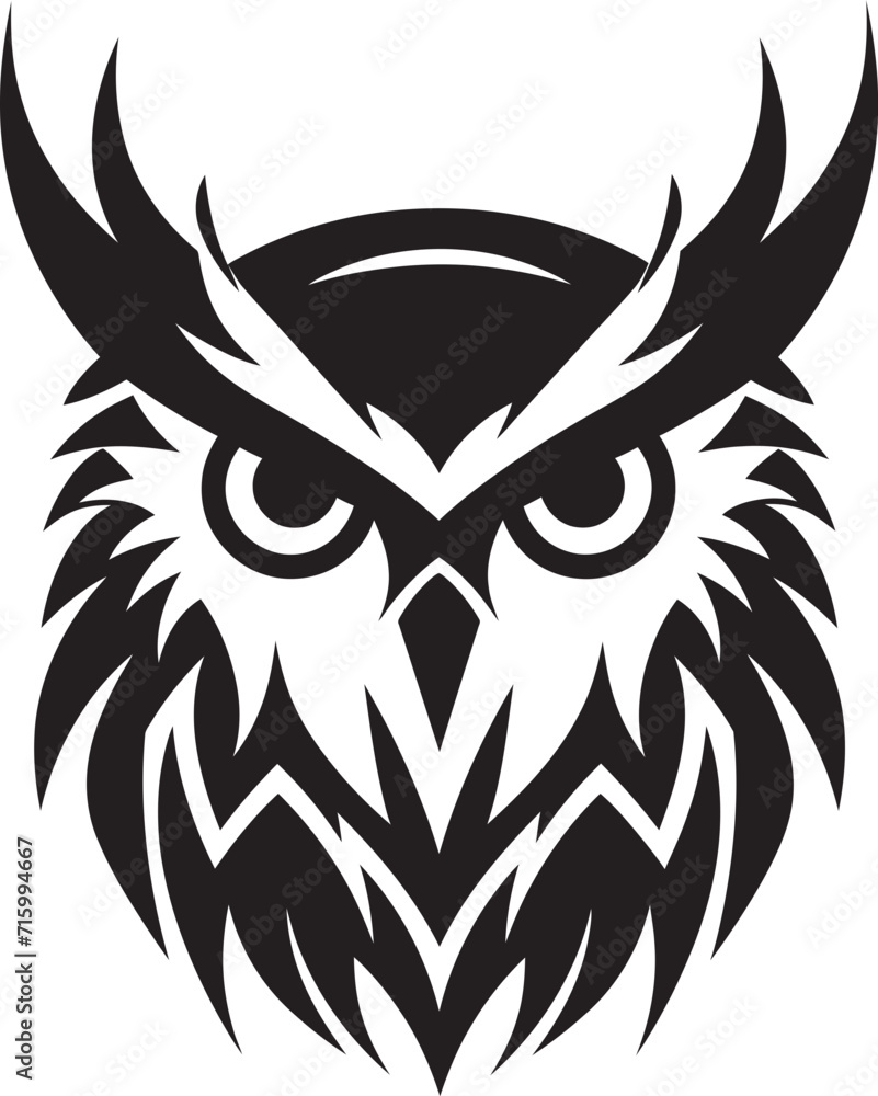 Noir Owl Profile Sleek Black Logo with a Touch of Mystery Night Vision Chic Owl Emblem Design with Elegant Vector Art Noir Owl Profile Sleek Black Logo with a Touch of Mystery Night Vision Chic Owl Emblem Design with Elegant Vector Art