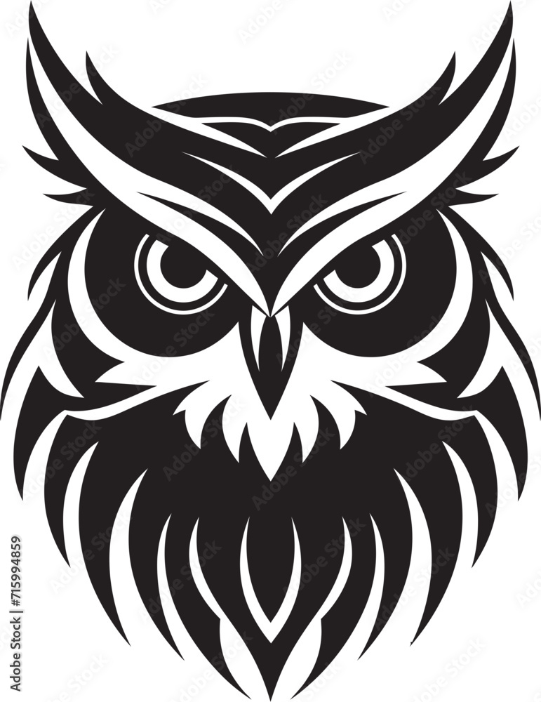 Noir Owl Profile Sleek Black Icon with Elegant Owl Design Eagle eyed Insight Modern Vector Art with Owl Emblem Noir Owl Profile Sleek Black Icon with Elegant Owl Design Eagle eyed Insight Modern Vector Art with Owl Emblem