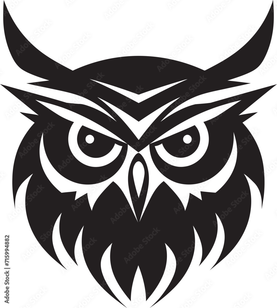 Shadowed Owl Graphic Stylish Black Icon with Vector Design Contemporary Owl Symbol Minimalistic Black Emblem for a Modern Look