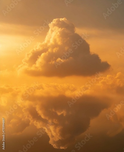 Cloudy sky at sunset, reflection on the water wallpaper with copy space