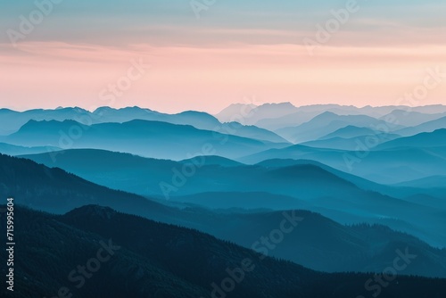 Sunset Over Majestic Mountain Range