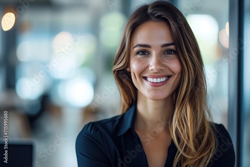 Smiling Woman With Long Hair