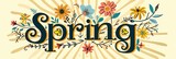 Spring banner, beautiful colorful word