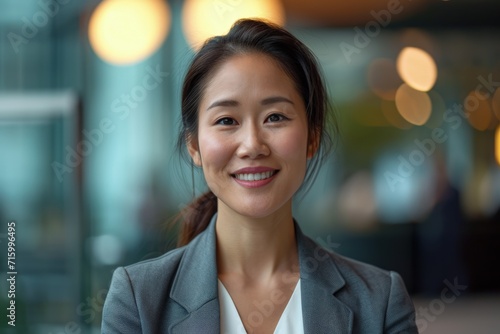 Smiling Businesswoman in Professional Attire © Ilugram