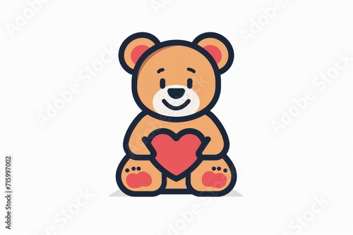 A lovable animated teddy bear captures hearts with its charming cartoon style in this adorable clipart illustration
