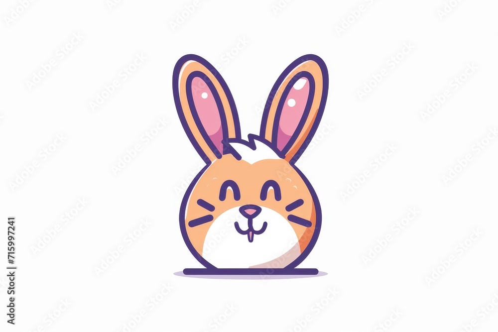 Whimsical illustration of a domestic rabbit, captured in a playful cartoon style with adorable bunny features, perfect for adding a touch of charm to any drawing or clipart collection