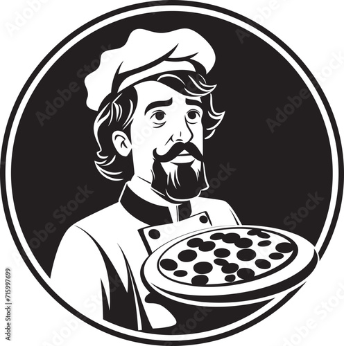 Artisanal Pizzaiolo Stylish Vector Icon with Sleek Pizza Silhouette Savory Slice Unleashed Dark Icon for a Captivating Image
