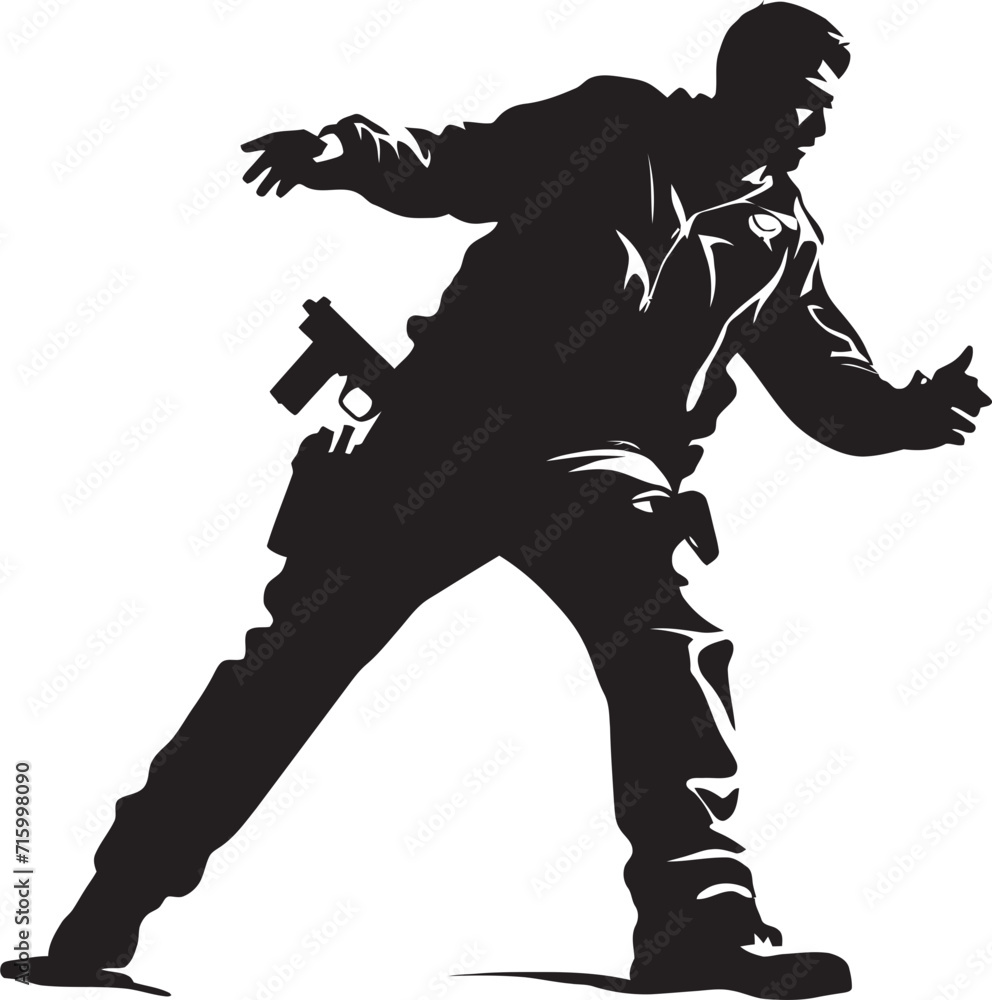 Fototapeta premium Enigma Enforcers Black Vector for Police Rage Vigorous Retribution Intense Police and Violent Emblem