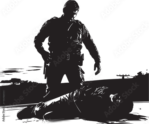 Onyx Enforcers Police and Violence Emblem Revenge Rising Black Rage Vector for Law