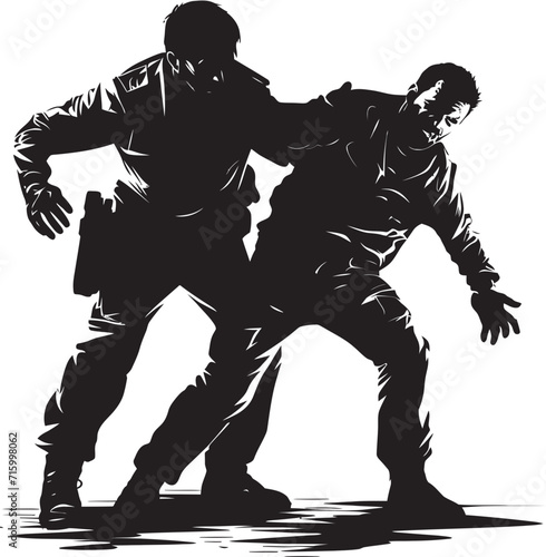Onyx Enforcers Intense Police Fury in Vector Fury Unveiled Violent Encounter Police Icon
