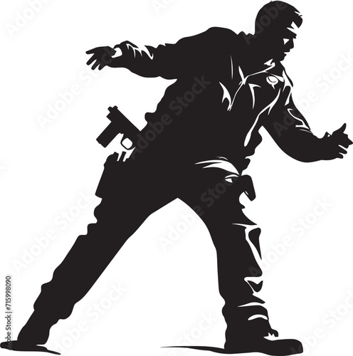 Enigma Enforcers Black Vector for Police Rage Vigorous Retribution Intense Police and Violent Emblem