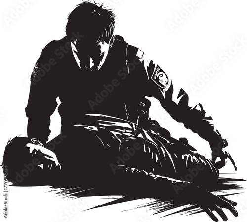 Darkened Guardians Police Wrath Icon Vengeful Enforcers Intimidating Police Fury Symbol