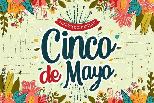 Cinco de Mayo Lettering, Poster, Greeting Card