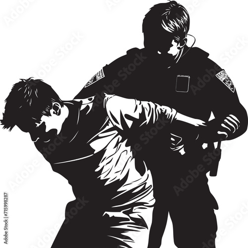 Vengeful Enforcers Intimidating Police Fury Symbol Urban Vengeance Police and Violence Emblem