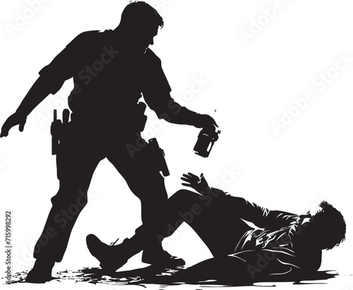 Darkened Guardians Police Wrath Icon Vengeful Enforcers Intimidating Police Fury Symbol