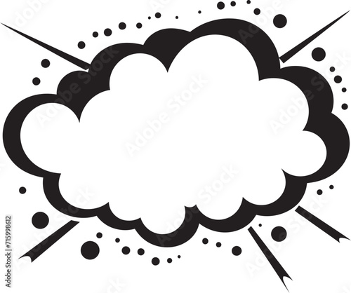 Retro Revelry PopArt Speech Bubble Black Logo in 80 Words Speech Bubble Showcase 80 Word Iconic Design Charm