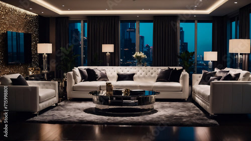 design of a luxurious living room featuring stylish leather furniture © P.W-PHOTO-FILMS
