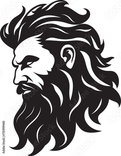 Fototapeta Naklejka Na Ścianę i Meble -  Oceanic Sovereignty Poseidons Vector Logo in Monochrome Design Titan of Tides Poseidons Regal Black Icon Design in 80 Words