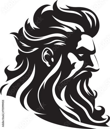 Tidal Titan Poseidons Logo Design Resplendent in Black Poseidons Embrace Black Iconic Logo in 80 Words or Less