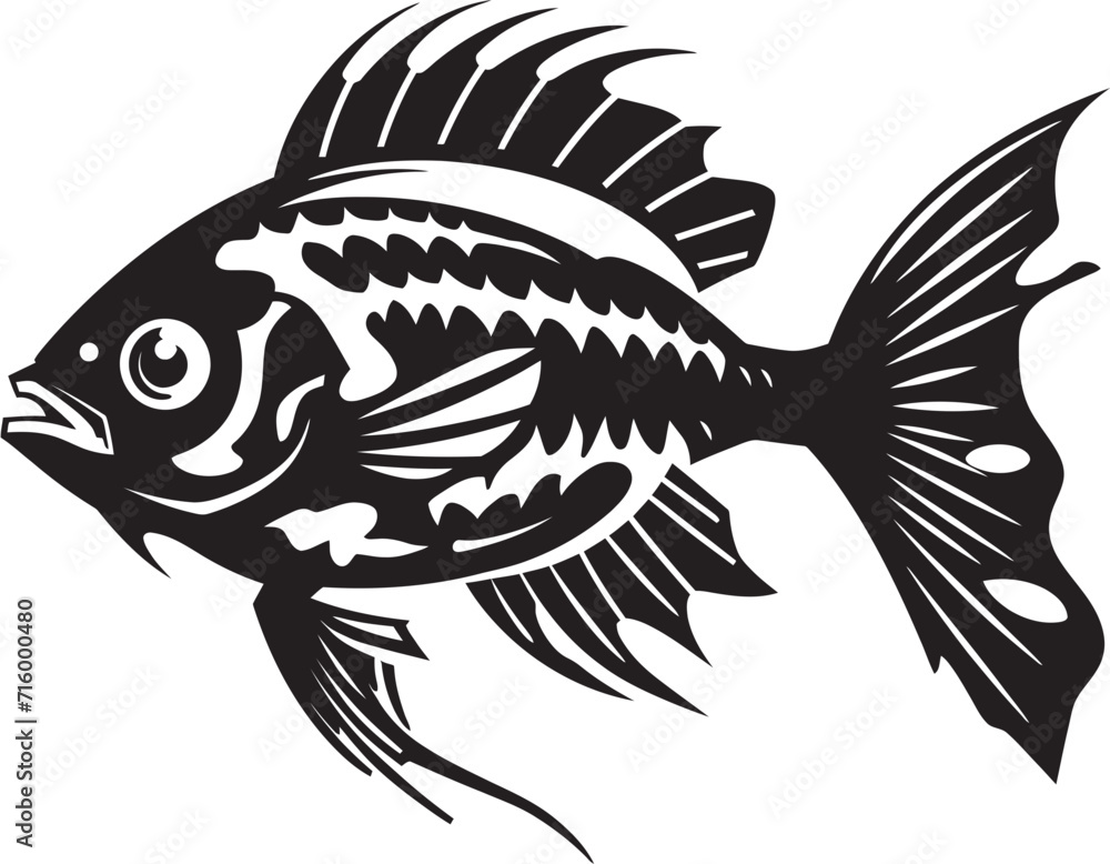 Sinister Skeletal Emblem Elegant Black Vector Design for Predator Fish Skeleton Abyssal Anatomy Iconic Predator Fish Skeleton Logo in Black Vector Sinister Skeletal Emblem Elegant Black Vector Design for Predator Fish Skeleton Abyssal Anatomy Iconic Predator Fish Skeleton Logo in Black Vector