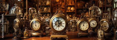 old clock at the clock of the old town in the evening