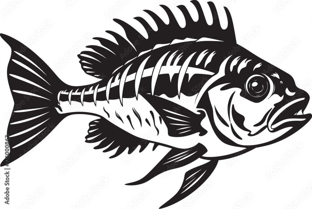 Savage Skeletal Black Icon Design of Predator Fish Skeleton Logo Ominous Osteology Vector Logo of Predator Fish Skeleton in Black Savage Skeletal Black Icon Design of Predator Fish Skeleton Logo Ominous Osteology Vector Logo of Predator Fish Skeleton in Black
