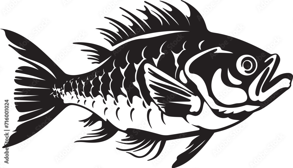 Serrated Specter Predator Fish Skeleton Logo in Elegant Black Stealth Skeleton Vector Black Icon Design of Predator Fish Skeleton Serrated Specter Predator Fish Skeleton Logo in Elegant Black Stealth Skeleton Vector Black Icon Design of Predator Fish Skeleton