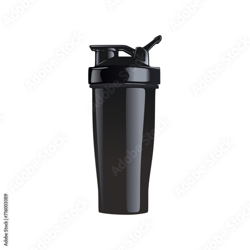 Classic Shaker Bottle in realistic flat 3d vector illustration. Commonly used for protein shakes and pre workout. Editable graphic element resources for many purposes.