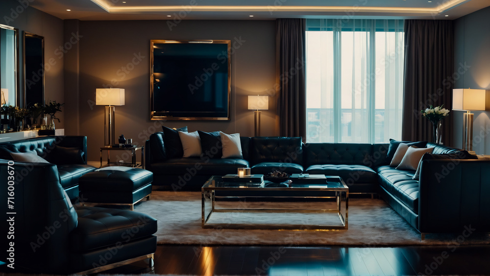 luxurious living room featuring stylish leather furniture luxurious living room featuring stylish leather furniture