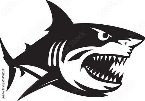 Majestic Predator Black Vector Icon Design for Shark Logo Fierce Fin Iconic Black Vector Shark Emblem