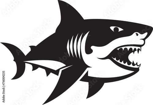 Sleek Swimmer Vector Black Icon Design for Majestic Shark Elegant Aquatic Apex Black Iconic Shark Logo in Vector