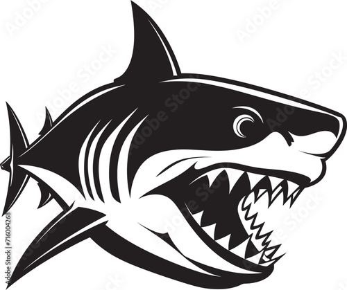Underwater Guardian Elegant Black Shark Logo in Vector Sleek Predator Vector Black Icon Design for Dynamic Shark