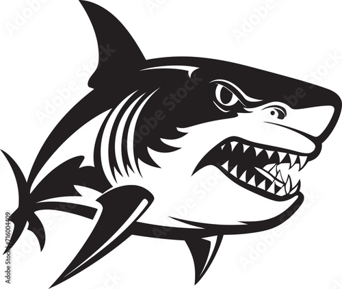 Underwater Guardian Black Iconic Shark Logo in Vector Sleek Predator Elegant Vector Design for Black Shark