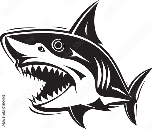 Oceanic Apex Elegant Vector Design for Black Shark Emblem Sleek Swimmer Vector Black Icon Design for Iconic Shark Logo