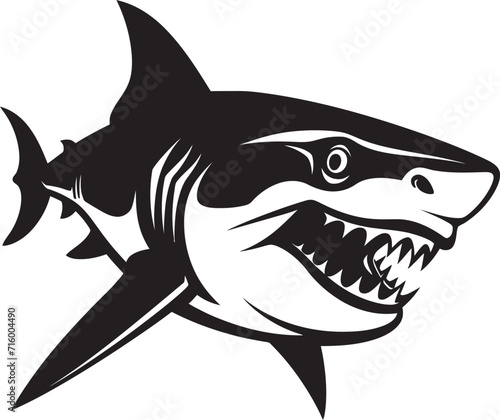Fierce Fin Elegant Vector Shark Logo Underwater Guardian Vector Black Icon Design for Iconic Shark
