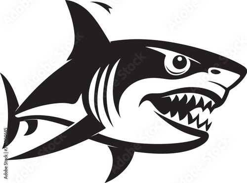 Underwater Guardian Elegant Black Shark Logo in Vector Sleek Predator Vector Black Icon Design for Dynamic Shark