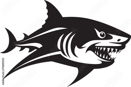 Underwater Guardian Elegant Black Shark Logo in Vector Sleek Predator Vector Black Icon Design for Dynamic Shark