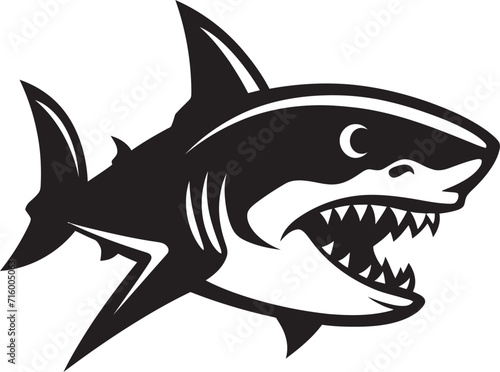 Oceanic Apex Elegant Black Shark Emblem Design Sleek Swimmer Vector Black Icon Design for Majestic Shark