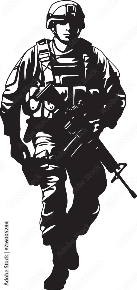 Strategic Precision Elegant Vector Soldier with Gun Logo Combat Guardian Black Iconic Soldier Holding Gun in Vector Black Strategic Precision Elegant Vector Soldier with Gun Logo Combat Guardian Black Iconic Soldier Holding Gun in Vector Black