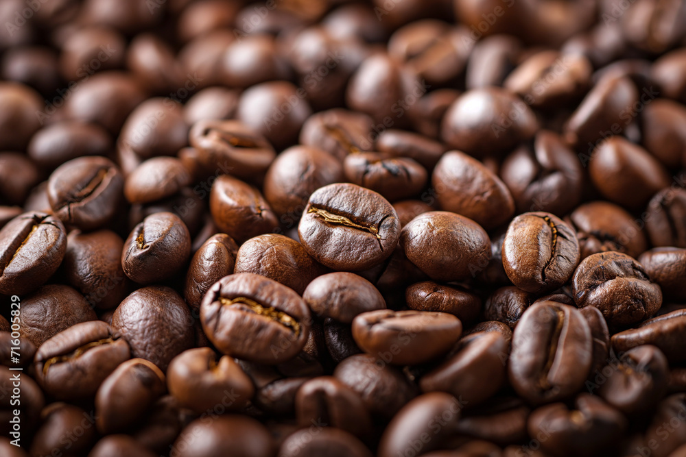 a lot of coffee beans lying on top of each other, for the background, close up a lot of coffee beans lying on top of each other, for the background, close up