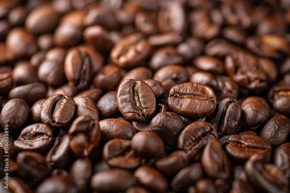 a lot of coffee beans lying on top of each other, for the background, close up a lot of coffee beans lying on top of each other, for the background, close up