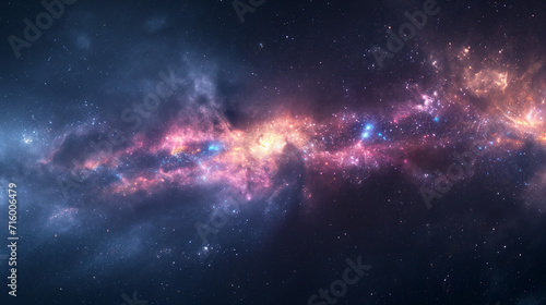 View of the Cosmos, Cosmic Clouds, and Stardust Flowing Through the Universe