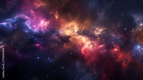 View of the Cosmos, Cosmic Clouds, and Stardust Flowing Through the Universe