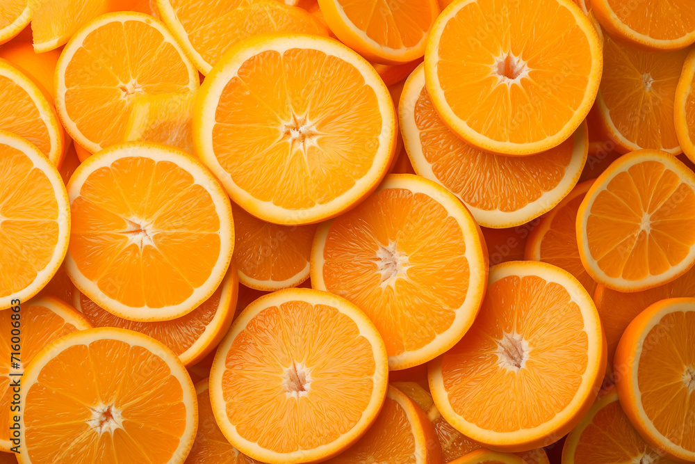 a lot of oranges cut into circles lying on top of each other, for the background a lot of oranges cut into circles lying on top of each other, for the background