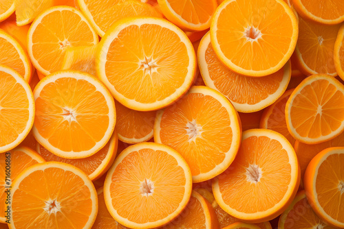 a lot of oranges cut into circles lying on top of each other, for the background