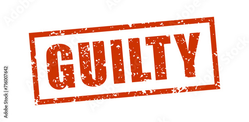 Guilty Sign Word Text Rubber Stamp Grunge Effect Vector Illustration