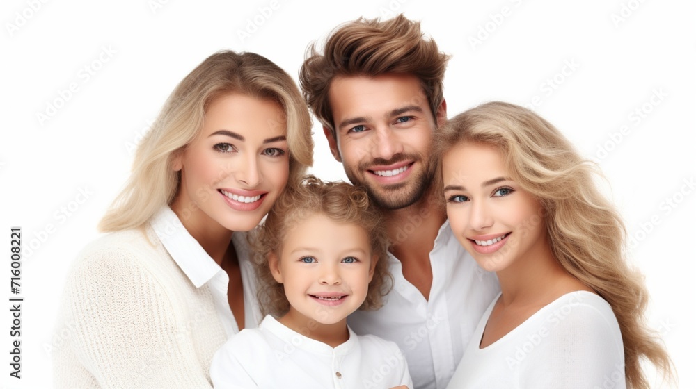 portrait of a happy family isolated ai generated