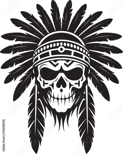 Mystical Intricacies Vector Black Icon Design for Tribal Skull Mask Lineart Spiritual Connection Tribal Skull Mask Lineart Logo in Elegant Vector Black Icon