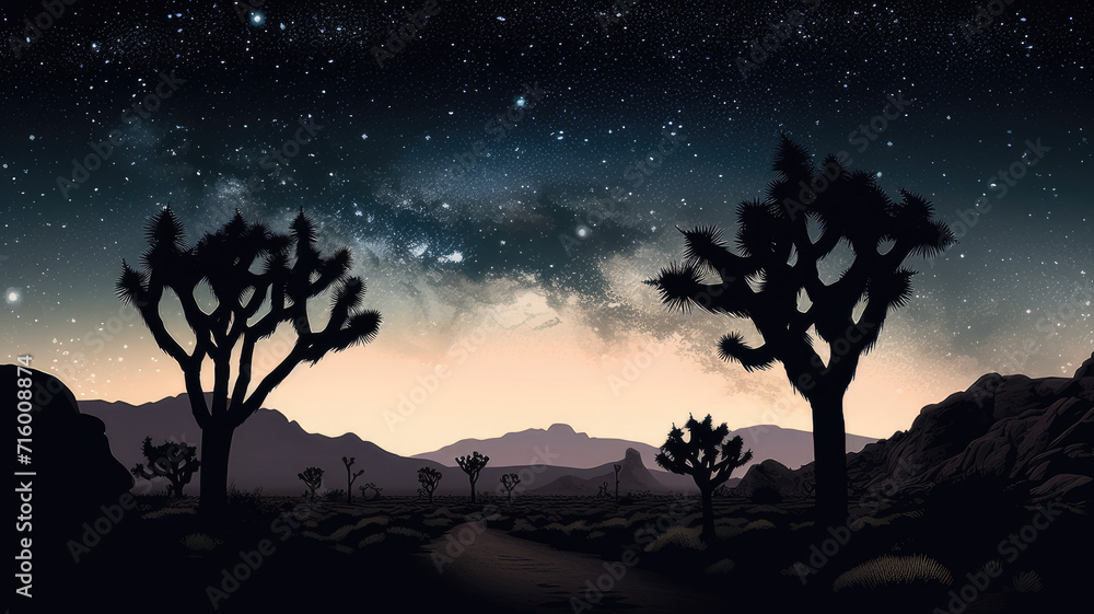 starry evening sky, Generative, AI starry evening sky, Generative, AI